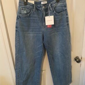 Lovervet Women's Classic Blue Wide Leg Crop Jeans